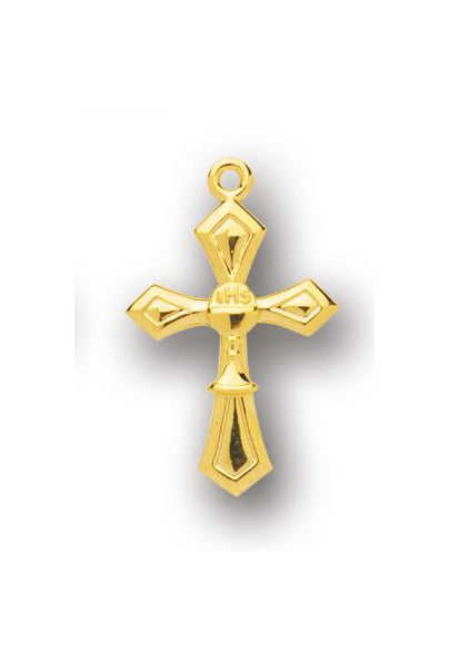 1-inch Gold Over Sterling Silver Cross with Chalice18-inch Chain