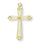 1 1/8-inch Gold Over Sterling Silver Pearl Enameled Cross with 5 Crystals 18-inch Chain