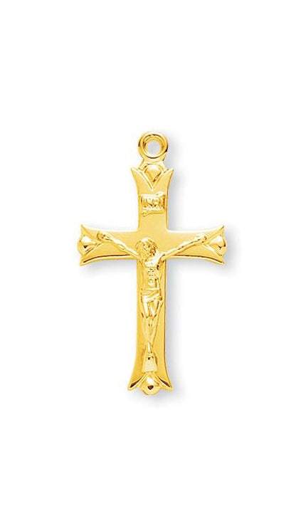 1 1/4-inch Gold Over Sterling Silver Crucifix with 18-inch Chain