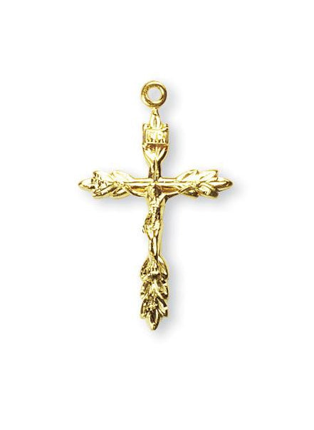 1-1/8 Gold Over Sterling Silver Crucifix with 18-inch Chain