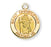 Gold over Sterling Silver Round Shaped Saint Christopher Medal
