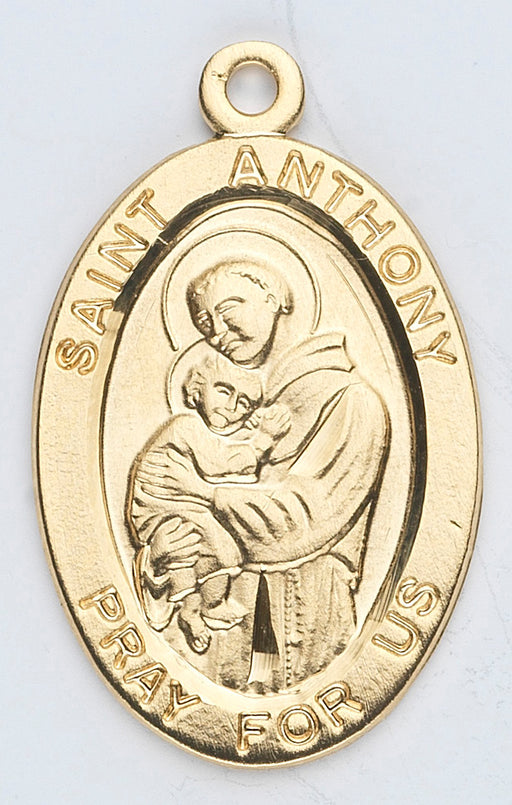 Gold Over Sterling Silver Saint Anthony Medal