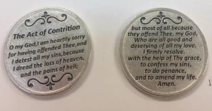 25-Pack - Religious Coin Token - The Act of Contrition