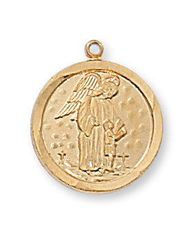 Gold over Silver Guard Angel with 18-inch Chain