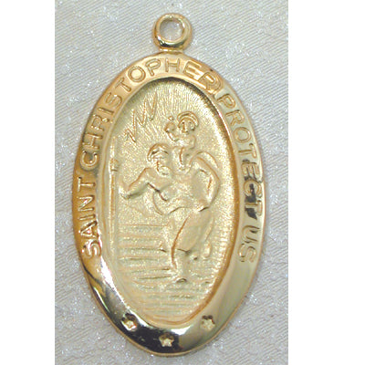 Gold over Silver Saint Christopher with 18-inch Chain
