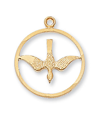 Gold over Silver Holy Spirit with 18-inch Chain