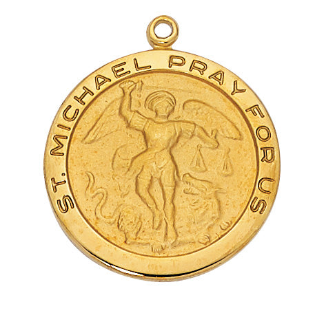 Gold over Silver Saint Michael with 24-inch Chain