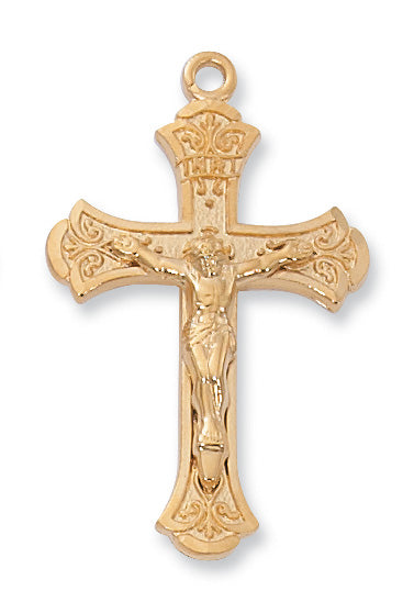 Gold over Silver Crucifix with 18-inch Chain
