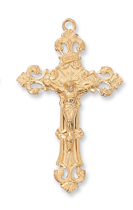 Gold over Silver Crucifix with 24-inch Chain