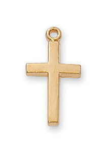 Gold over Silver Cross with 16-inch Chain