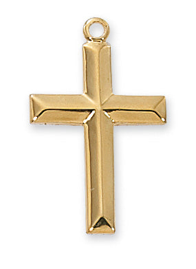 Gold over Silver Cross with 18-inch Chain