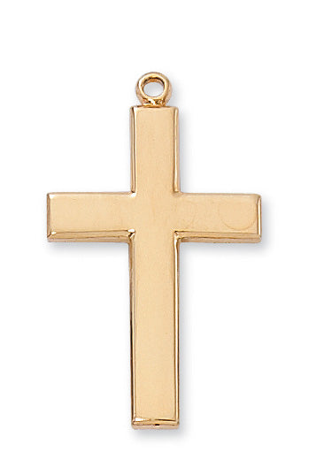 Gold over Silver Cross with 24-inch Chain