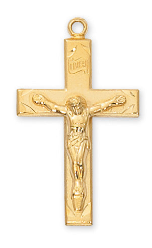 Gold over Silver Crucifix with 24-inch Chain