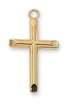 Gold over Silver Cross with 18-inch Chain
