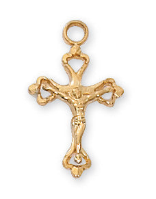 Gold over Silver Crucifix with 16-inch Chain