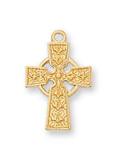 Gold over Silver Cross with 16-inch Chain