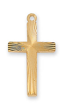 Gold over Silver Cross with Starburst 18-inch