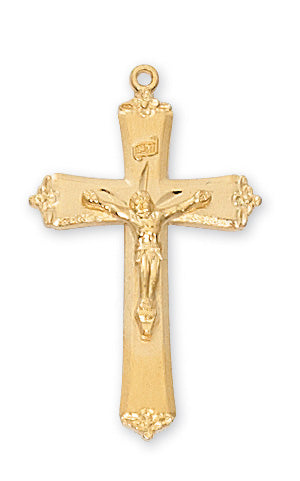 Gold over Silver Small Crucifix with 18-inch Chain