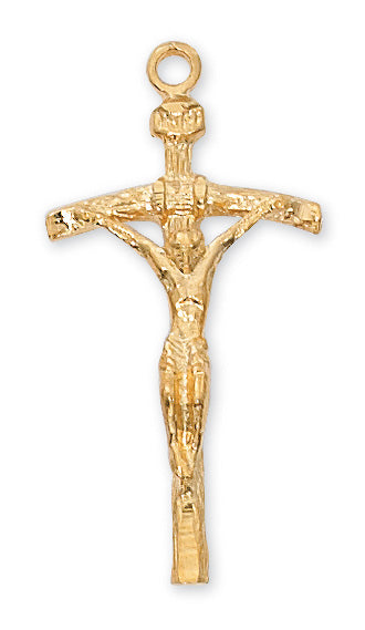 Gold over Silver Papal Crucifix 18-inch Chain
