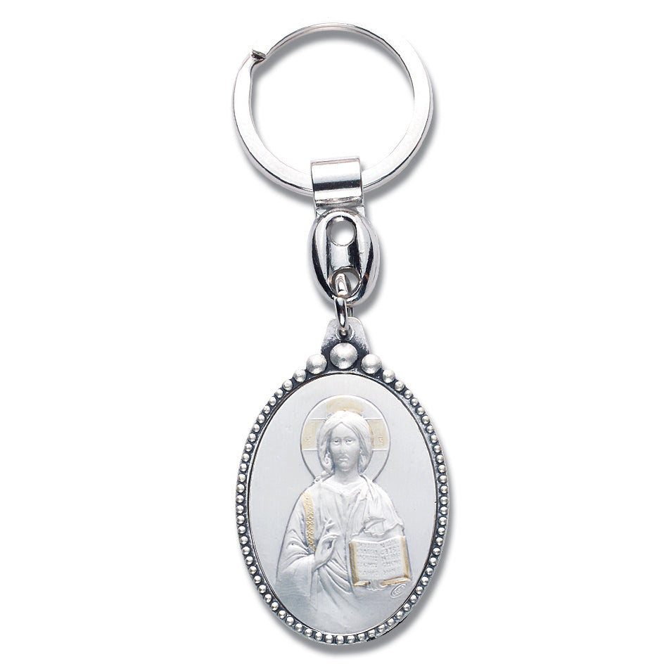 Sterling Silver Key Chain with Christ the Teacher