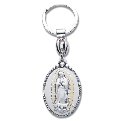 Sterling Silver Key Chain with Our Lady of Guadalupe