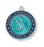 Sterling Silver Saint Christopher Blue with 18-inch Chain
