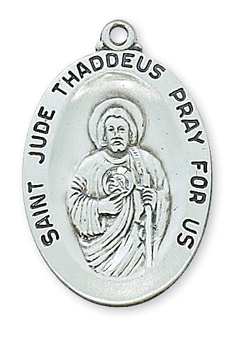 Sterling Silver Saint Jude with 24-inch Chain