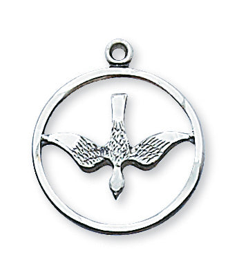 Sterling Silver Holy Spirit 18Sr Necklace Set-inch