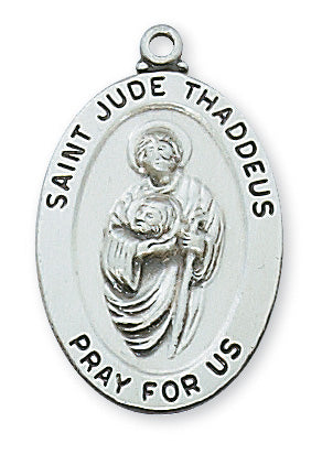 Sterling Silver Saint Jude with 20-inch Chain