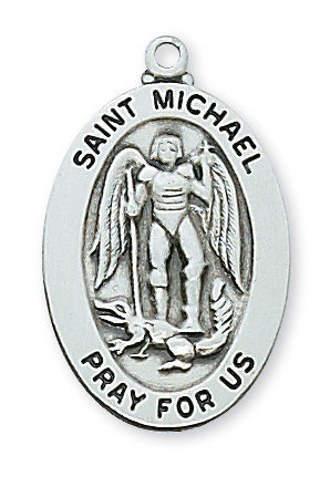 Sterling Silver Saint Michael with 20-inch Chain