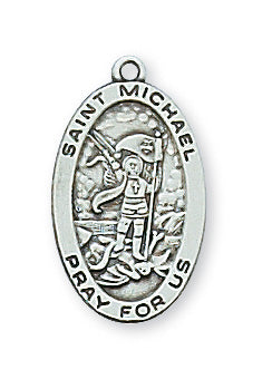 Sterling Silver Saint Michael with 18-inch Chain