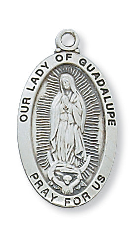 Sterling Silver Our Lady Guadalupe with 18-inch Chain - Engravable