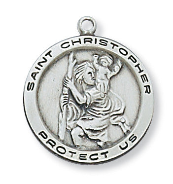 Sterling Silver Saint Christopher with 18-inch Chain