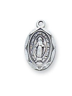 Sterling Silver Sm Oval Miraculous with 16-inch Chain