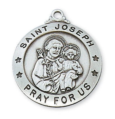 Sterling Silver Saint Joseph with 24-inch Chain