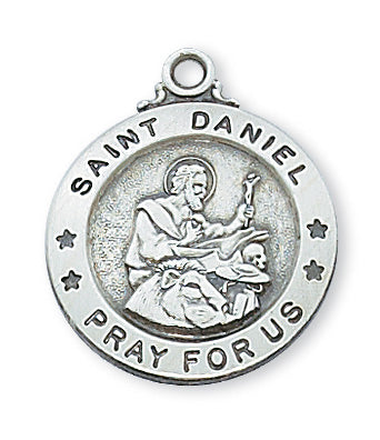 Sterling Silver Medal of Saint Daniel 20Necklace Set-inch - Engravable