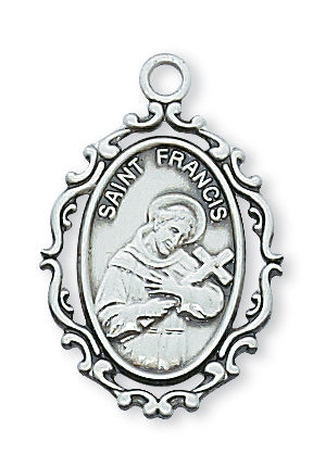 Sterling Silver Saint Francis with 18-inch Chain