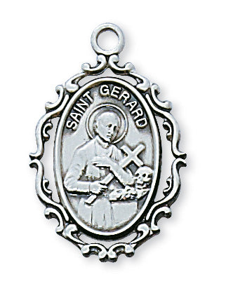 Sterling Silver Saint Gerard with 18-inch Chain