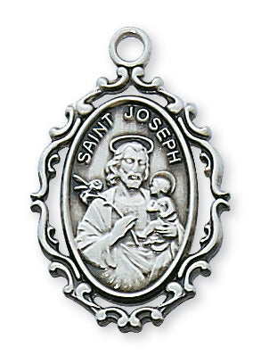 Sterling Silver Saint Joseph with 18-inch Chain
