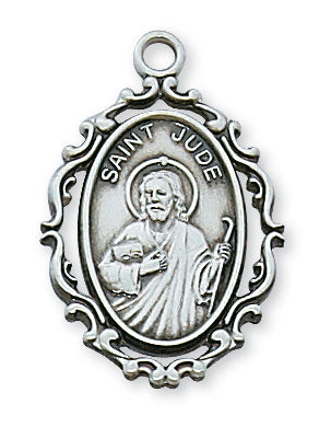 Sterling Silver Saint Jude with 18-inch Chain