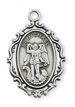 Sterling Silver Saint Michael with 18-inch Chain