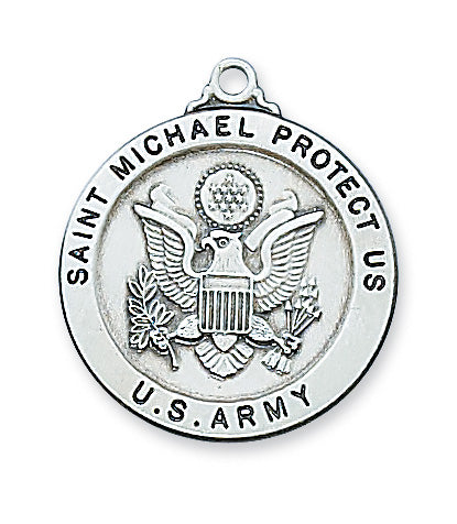 Sterling Silver Army Service Md with 24-inch Chain