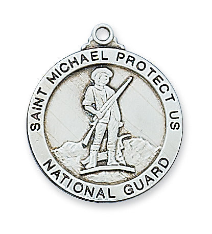 Sterling Silver National Guard Medal 24-inch Ch