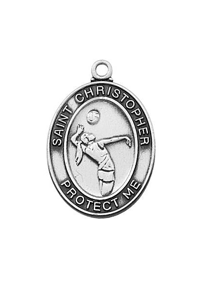 Sterling Silver Volleyball with 18-inch Chain