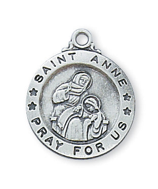 Sterling Silver Sml Saint Anne with 18-inch Chain