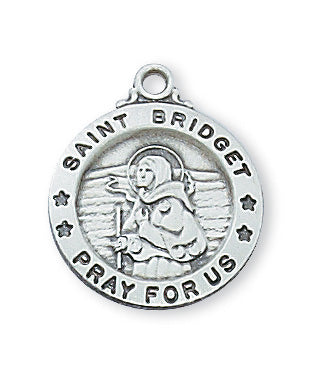 Sterling Silver Sml Saint Bridget with 18 inch Chain