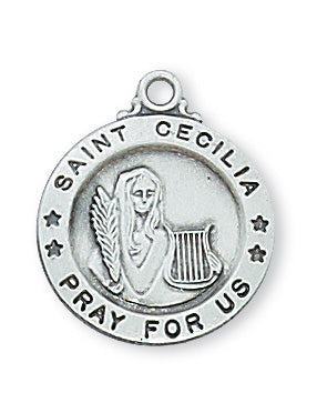 Sterling Silver Sml Saint Cecilia 18-inch Chain