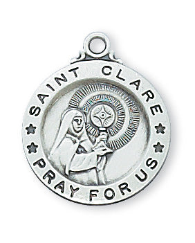 Sterling Silver Sml Saint Clare with 18-inch Chain