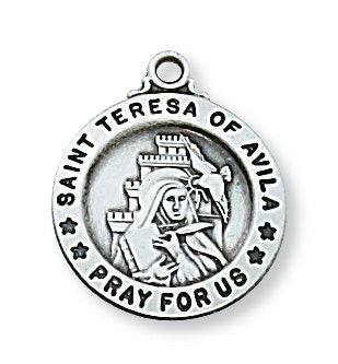 Sterling Silver Sml Saint Teresa of Avila with 18 inch Chain