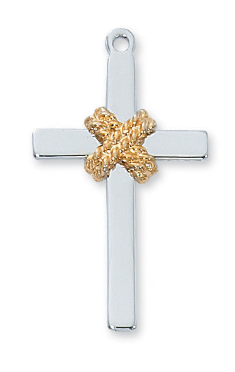 Sterling Silver Cross/Rope with 24-inch Chain